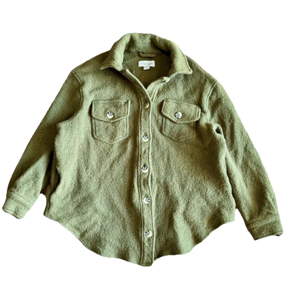 Charlie Paige Hunter Olive Green Wool Blend Jacket Coat Women's Size Medium